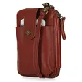 Timberland Women's Mobile Phone Crossbody Wallet Bag RFID Leather Shoulder Bag, One Size, Brown (Cav), Einheitsgröße