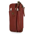 Timberland Women's Mobile Phone Crossbody Wallet Bag RFID Leather Shoulder Bag, One Size, Brown (Cav), Einheitsgröße