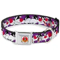 Buckle-Down Seatbelt Buckle Dog Collar - Sylvester the Cat Expressions Purple - 1" Wide - Fits 15-26" Neck - Large