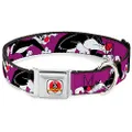 Buckle-Down Seatbelt Buckle Dog Collar - Sylvester the Cat Poses Purple - 1" Wide - Fits 11-17" Neck - Medium