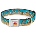 Buckle-Down Seatbelt Buckle Dog Collar - WILE E. COYOTE Expressions/Signs Desert - 1.5" Wide - Fits 16-23" Neck - Medium