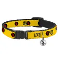 Buckle-Down BAC-WFL011-NM Yellow/Black/Red Breakaway Cat Collar, 1/2" Wide-Fits 8-12" Neck-Medium