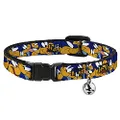 Buckle-Down Breakaway Cat Collar with Bell, Road Runner Expressions Stacked, 8 to 12-inches Neck Size x 0.5-inch Width