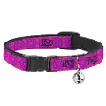 Cat Collar Breakaway Rotating Squares Pink Purple 8 to 12 Inches 0.5 Inch Wide
