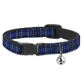 Cat Collar Breakaway Plaid Navy 8 to 12 Inches 0.5 Inch Wide