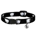 Cat Collar Breakaway Polar Bear Repeat Black 8 to 12 Inches 0.5 Inch Wide