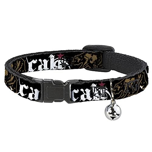 Cat Collar Breakaway Cali Grizzly Bear 8 to 12 Inches 0.5 Inch Wide