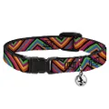 Cat Collar Breakaway Diamond Freehand Multi Color 8 to 12 Inches 0.5 Inch Wide