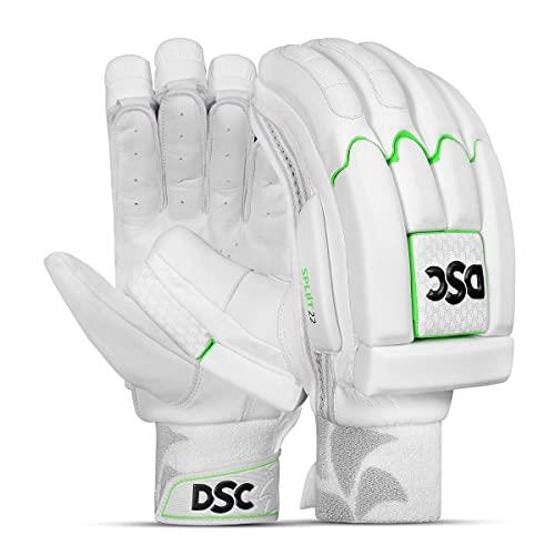 DSC Split 22 Batting Gloves for Mens, Right Hand|Leather Cricket Batting Gloves for Beginner and Intermediate Players | Lightweight with Good Protection