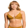 Maaji Women's Shine Long Line Triangle Bikini Top, Yellow, 3X-Large
