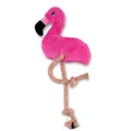 Beco Post Consumer Recycled Plastic Soft Flamingo Hemp and cotton Rope Dog and Cat Toy Pink Medium