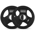Cortex Tri-Grip Olympic Plates Pair, 50 mm, 5 kg, Black