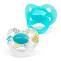 Medela Baby Soother, Classic, Original, BPA Free, Lightweight, Orthodontic, 2 Pack, Blue, 6-18 Months