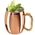 Oggi Stainless Steel Moscow Mule Mug - 20 oz, Copper Plated with EZ-Grip Handle