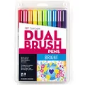 Tombow 56185 Dual Brush Pen Art Markers, Bright, 10-Pack