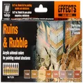 Vallejo Acrylicos S.L. Tabletop Supplies Model Air Ruins & Rubble 8 Colour Acrylic Paint Set Modelling Kit