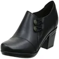 Clarks Women's Emslie Warren Slip-On Loafer, Black Leather, 7 US Wide