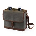 LEGACY - a Picnic Time Brand 613-85-140-000-0 Double Growler Insulated Tote with Growlers, Khaki Green/Brown