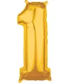 Anagram SuperShape Jumbo Number 1 L53 Foil Balloon, Gold