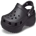 Crocs womens Classic Platform Clog, Black, 9 US
