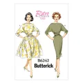 Butterick 6242 Women's Sewing Pattern Ruched-Waist Dresses, Size 6-8-10-12-14