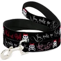 Buckle-Down Dog Leash, Angry Girl, Mad As Hell and You Make Me Sick, 6 Feet Length x 1.0 Inch Wide