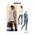 Butterick B6388 Misses' Lapped Collar Tops and Dress - Draped Collar Vest and Pleated Trousers Sewing Pattern - Size ZZ (L-XL-XXL)