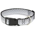 Buckle-Down Plastic Clip Dog Collar, Checker Black/White Fade Out, 6 to 9 Inches Length x 0.5 Inch Wide