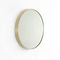 Remer Modern Round 610 Mirror with Aluminum Frame, Brushed Brass, 610x610x40 mm