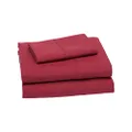 Amazon Basics Lightweight Super Soft Easy Care Microfiber Bed Sheet Set with 36-cm Deep Pockets - Twin, Burgundy