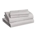 Amazon Basics Lightweight Super Soft Easy Care Microfiber Bed Sheet Set with 36-cm Deep Pockets - Full, Light Gray