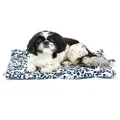 Furhaven Small Cat Bed ThermaNAP Quilted Faux Fur Self-Warming Pad, Washable - Snow Leopard, Small