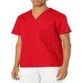 Dickies Men's Signature V-neck Scrubs Shirt, Red, Large