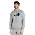 PUMA Men's Essential Big Logo Hoodie FL, Medium Gray Heather, XS