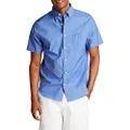 Nautica Men’s Woven Short Sleeve Shirt, Blue, Medium