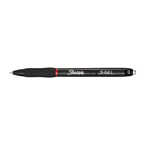 Sharpie Retractable Gel Pen, 0.7 mm Tip Size, Red (Pack of 12)