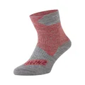 SEALSKINZ Unisex Waterproof All Weather Ankle Length Sock, Red/Grey Marl, Large