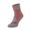 SEALSKINZ Unisex Waterproof All Weather Ankle Length Sock, Red/Grey Marl, Large