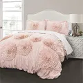 Lush Decor 16T000399 3 Piece Serena Comforter Set, King, Pink Blush