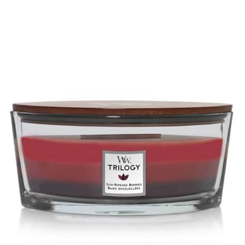 Woodwick Sun Ripened Berries Trilogy Jar Candle, Ellipse