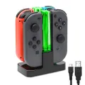 FastSnail Joy-Con Charging Dock Compatible with Nintendo Switch with Lamppost LED Indication, Joy-Cons Charger Stand Station with Charging Cable