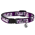 Cat Collar Breakaway Youve Got to Be Kidding Me Purple White 8 to 12 Inches 0.5 Inch Wide