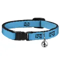 Cat Collar Breakaway Solid Water Blue 8 to 12 Inches 0.5 Inch Wide