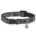 Cat Collar Breakaway Polka Dots Stacked Black Blue Sage Brown 8 to 12 Inches 0.5 Inch Wide