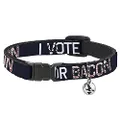 Cat Collar Breakaway Vote For Bacon Black White Bacon 8 to 12 Inches 0.5 Inch Wide
