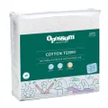 Opossum by Protect-A-Bed Cotton Terry Waterproof Fitted Mattress Protector, Queen Bed Size