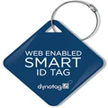 Dynotag Web/GPS Enabled QR Smart Deluxe Steel Luggage Tag & Braided Steel Loop: Diamond (Navy Blue)