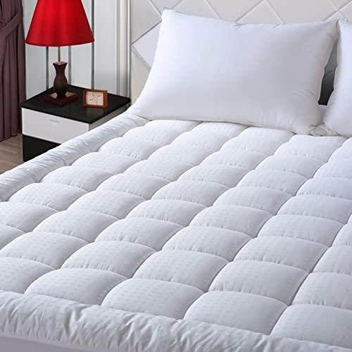 EASELAND Twin XL Mattress Pad Pillow Top Quilted Fitted Mattress Cover/Protector Extra Long Cotton Top 8-21" Deep Pocket Cooling Mattress Topper (39x80 Inches, White)