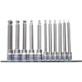 Kincrome Metric Ball-End Hex 1/4 and 3/8 Drive Long Series Socket Set 11-Piece