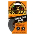 Gorilla Tape to-Go, Double Thick Adhesive, Weather Resistant Shell, Reinforced Backing, Travel Size Roll, Black, 25mm x 9.1m, (Pack of 1), GG61001